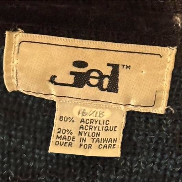 VINTAGE 90s Jed V-Neck Knitted Leaf Cardigan - Picture 5 of 5